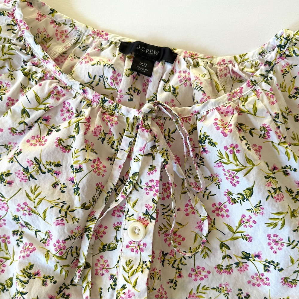 J. Crew 3/4 Sleeve Floral Blouse XS